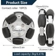 thumbnail image 4 of HUGFEGWE Roues Multidirectionnelles Double Rangée 60mm Robot Omni Roue Robot Omni Roue de Remplacement pour Vélo Bromptofold & Vélo Électrique Rouleau Omnidirectionnel Accessoires U2537-1682, 4 of 8