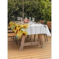 thumbnail image 3 of Outdoor Tablecloths with Umbrella Hole & Zipper, Sunflower Rectangle Tablecloth 52x70 Inch, Yellow Summer Botanical Farmhouse Floral Wooden Waterproof Table Cloth, Patio/Pool/Picnic Table Covers, 3 of 8