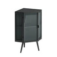 thumbnail image 5 of Tcbosik Corner Cabinet with Tempered Glass Doors, Bathroom Cabinet with Shelf, Accent Storage Cabinet for Small Space, Easy Assembly, Black, 5 of 10