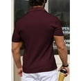 thumbnail image 5 of Aiyino Men's Muscle Stretch V Neck Polo Shirts Slim Fit Short Long Sleeve Golf T-Shirts Ribbed Knit Soft Tees Workout Tee Casual Polos, 5 of 7