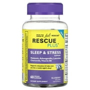 Bach Rescue Plus, Sleep & Stress Support, Blueberry, 60 Vegan Gummies