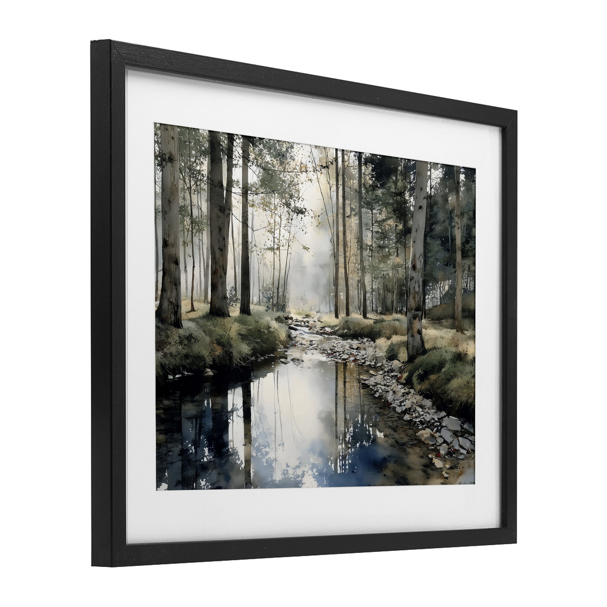 Stupell Industries Woodland Wonder Creek Black Framed Print Under Glass, design by Franklyn Gregory