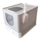 thumbnail image 2 of Caja de arena para gatos Yinane Caja de arena para gatos con capucha Inodoro cerrado Plegado Desmontable Reutilizable Gris, 2 of 8