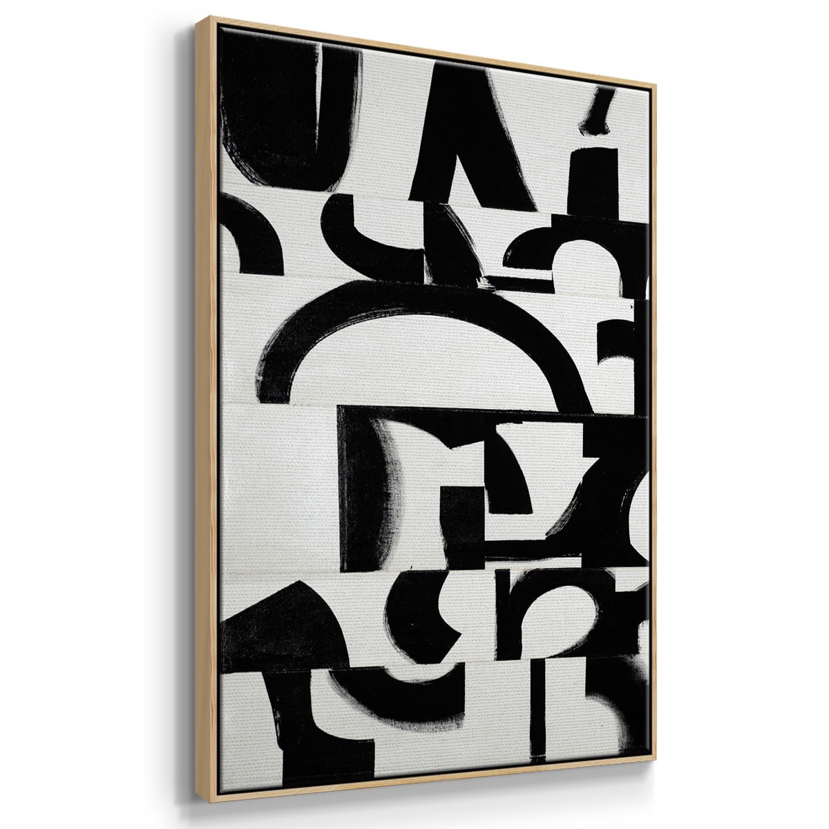 Prosperous Elements V11 Framed Premium Gallery Wrapped Canvas - Ready to Hang - 17 x 25 - Natural Wood Floating Frame