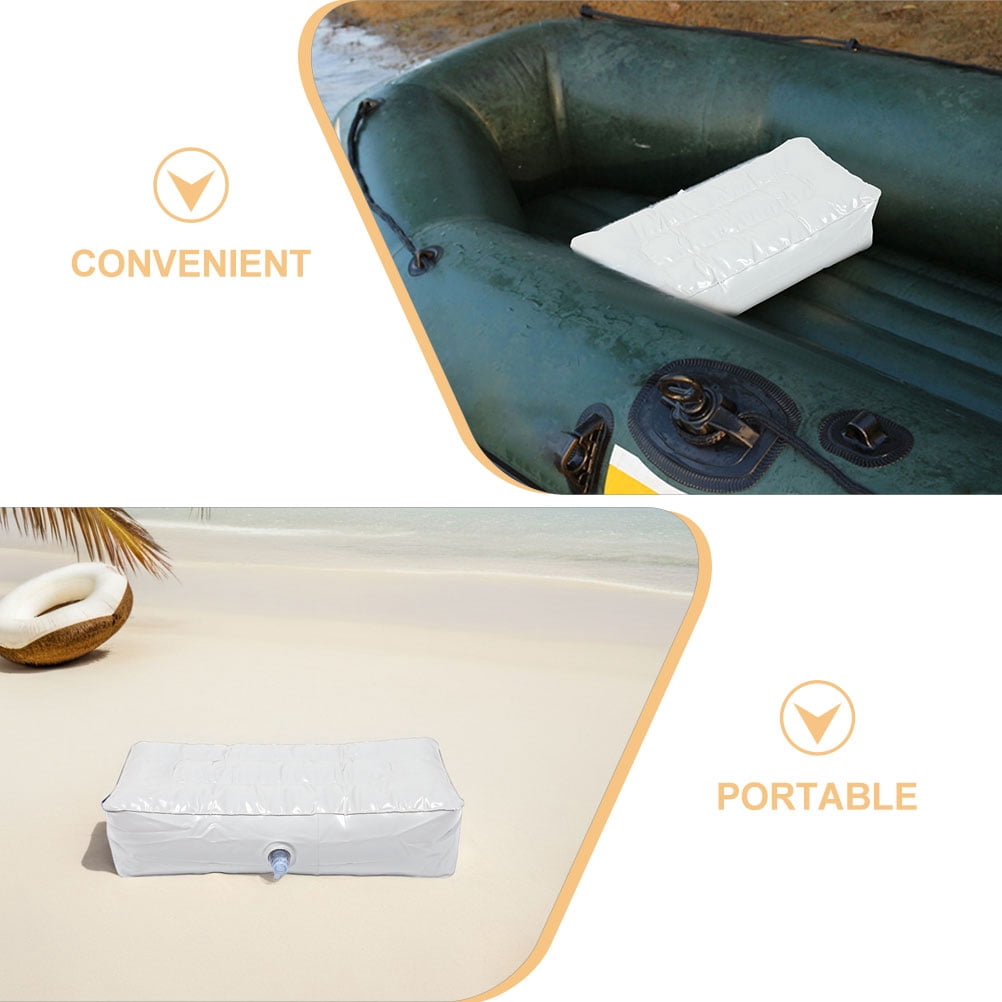 ELAYARD Set of 2 White PVC Inflatable Boat Seat Cushions, Pads for Kayak and Outdoor Water Activities