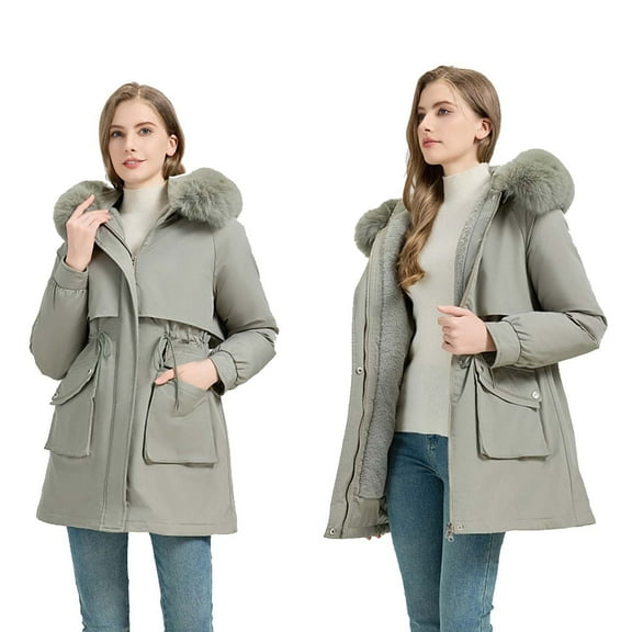 qucoqpe Winter Coats Women's Medium Long Korean Loose Jacket Jacket