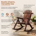thumbnail image 7 of Spaco Outdoor Adirondack Rocking Chair, Rocking Chair for Adults Solid Wood Porch Rocker, Brown, 7 of 7