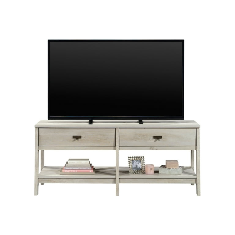 Sauder Trestle TV Stand with Drawers and Shelves for TVs up to 60