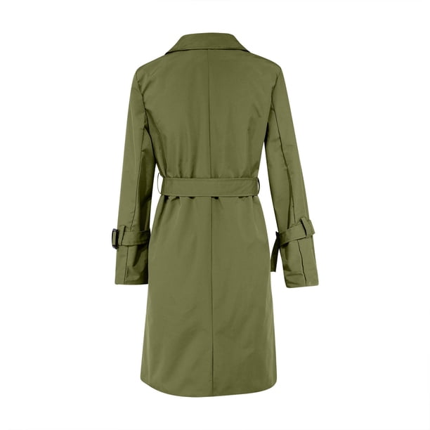 WCMZJ Women's Double Breasted Trench Coats Mid-Length Belted Overcoat Long Dress Jacket with Pockets Classic Lapel Outerwear Coat Army Green XL - Walmart Business Supplies WCMZJ Women's Double Breasted Trench Coats Mid-Length Belted Overcoat Long Dress Jacket with Pockets Classic Lapel Outerwear Coat Army Green XL - Walmart Business Supplies
