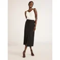 thumbnail image 3 of Scoop Women’s Ultimate Crepe Front Slit Midi Skirt, Sizes 0-20, 3 of 6