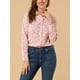 thumbnail image 5 of CAMISA DE BOTÓN PARA MUJER INSPIRE CHIC Estampado Floral Diminuto Manga Larga Cuello de Punta Top de Oficina M Rosa Claro, 5 of 8