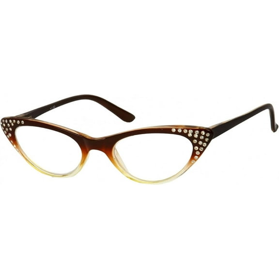 The Paulina Womens Cat Eye Reading Glasses Full Frame Rhinestone Readers