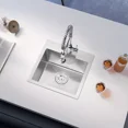 thumbnail image 3 of RXFSP 18''L x 18''W Scratch-Resistant Nano Stainless Steel Single Bowl Bar Sink with Strainer, 3 of 7