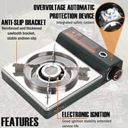 Butane Gas Camping Stove, Portable Single Burner Outdoor Cooking Stove with Easy Ignition, Compact Gas Cooktop for Camping, Hiking, Picnic