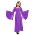 thumbnail image 1 of iiniim Girls Medieval Renaissance Princess Clothes Kid Long Bell Sleeve Retro Dress Purple 8, 1 of 6