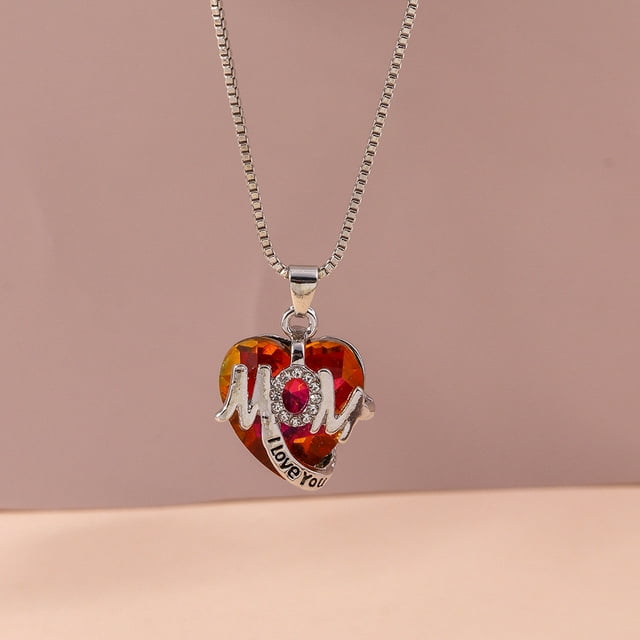 Heart Shaped Two-Tone Inlaid Pendant Necklace - Fashion Jewelry with Adjustable Chain, Exquisite Craftsmanship, JKODE