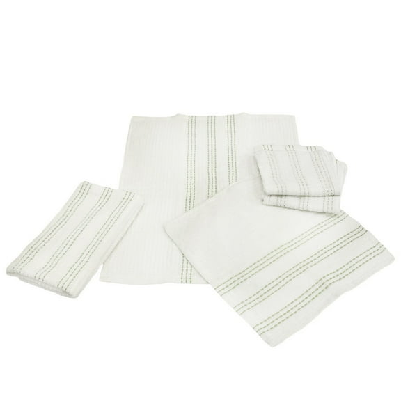 Sultan's Linens 5 PC Kitchen Towel, Dishcloth & Scrubber Set