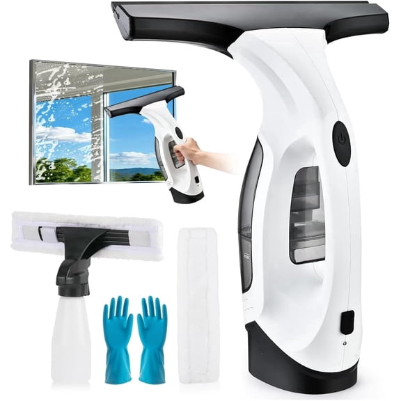 Cordless Electric Window Vacuum Squeegee 11 Inch Window Cleaning Kit Shower Squeegee Window Cleaner Tool for Shower Doors Mirrors Car Windshields Tiles Glass Cleaning