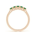 thumbnail image 2 of ANGARA Natural Half Eternity Five Stone Emerald Wedding Band in 14K Rose Gold for Women (Size-2.8mm) | May Birthstone, Birthday, Anniversary, Jewelry Gift for Women | Natural Emerald Ring, 2 of 13