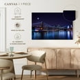 thumbnail image 5 of Elephant Stock Brooklyn Bridge Glow Wall Art - Horizontal Canvas Wall Art - Living Room Wall Decor - Architecture Canvas - Black And Blue Decor - 12" x 8", 5 of 8