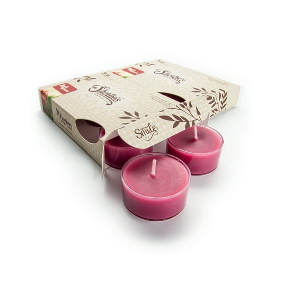 Apple Afternoon Tealight Candles Multi Pack - 12 Dark Red Premium Scented Tea Lights - Natural Oils - Shortie's Candle Company