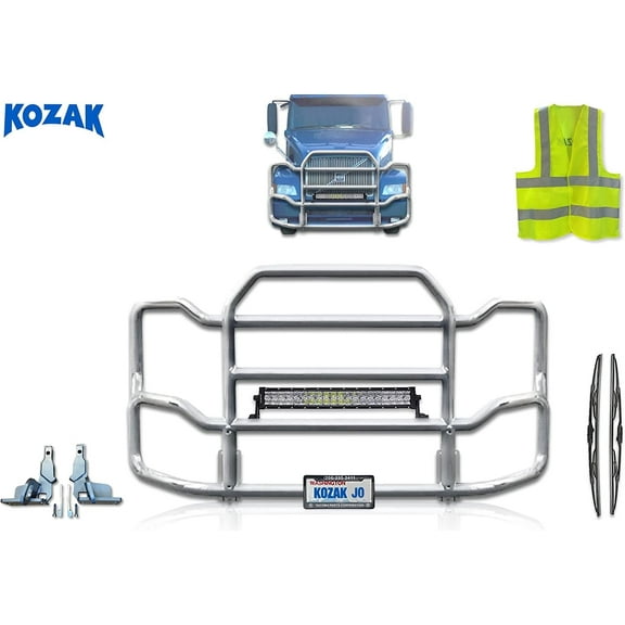 Volvo VNL 1999-2003 Grille Deer Moose Bumper Guard- Chrome (Aftermarket)