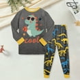 thumbnail image 2 of Gubotare Baby Pajamas Boy Toddler Kids Girls Boys Soft Comfy 2pcs Set Long Sleeve Shirts and Pants Sets Size 8-9 Years (Dark Gray,8-9 Years), 2 of 5