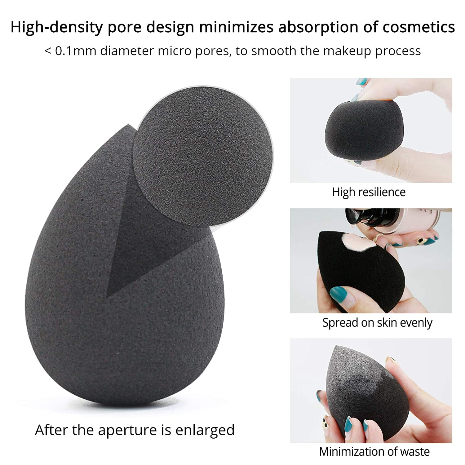 12PC Makeup Sponge Beauty Blender: WUZUN Make Up Sponges Set For Face Dry &  Wet Use For Powder, Cream Or Liquid Application