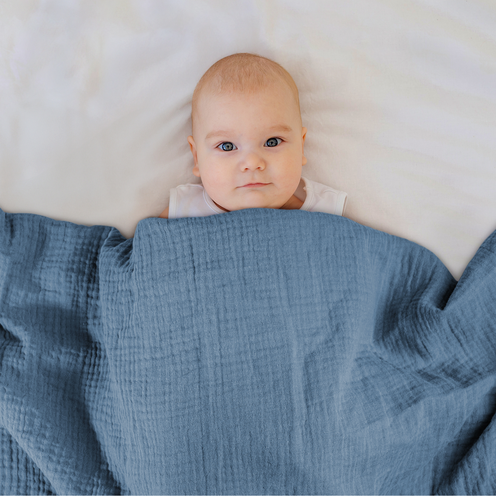 Gllquen Baby Muslin Cotton Swaddle Blankets 4-Pack, Lakes photo 3
