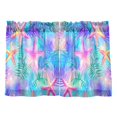 thumbnail image 7 of Yayeee Kitchen Curtains Tier Pair Light Filtering 27"x24" Rod Pocket Short Cafe Window Panel, Neon Starfish Pattern, 7 of 7