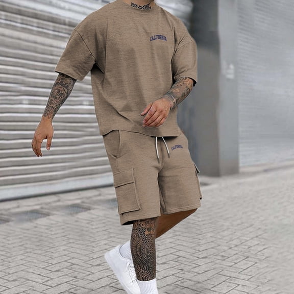 Short Sets for Men Two Piece Set Casual T Shirts and Shorts Men Summer Outfits Beach Wear Clothing Matching Sets
