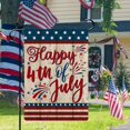 thumbnail image 4 of Happy 4th of July Independence Day Garden Flag Summer Independence Day Double Sided Vertical Rustic Burlap Farmhouse Small Yard Seasonal Holiday Outdoor Decor 12.5 × 18 Inch, 4 of 6