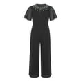 thumbnail image 3 of renvena Combinaison Formelle à Manches Courtes Pailletée pour Filles Combinaison une Pièce Pantalon Grand Noir 10, 3 of 7