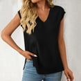 thumbnail image 2 of Timegard Womens Tank Top V Neck Cap Sleeve Comfy Loose Knit Tee Shirts Side Split Solid Color Summer, 2 of 7