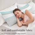 thumbnail image 5 of Aqua Grey Body Pillow Covers, Chic Garden Floral Stripe Embroidery Design Soft Throw Pillow Cases with Invisible Zipper, Decorative Pillowcase Pillows Protectors for Sofa Bed Couchair 20"x54", 5 of 9