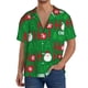 thumbnail image 1 of Balery Cute Santa Camisa Casual de Manga Corta con Botones para Hombre, Texturizada, Estilo Cubano, para Playa, Verano-Large, 1 of 5