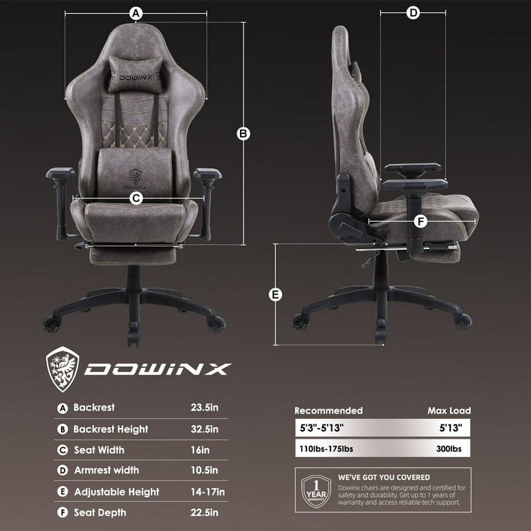 Dowinx Gaming Chair Ergonomic Racing Style Recliner with
