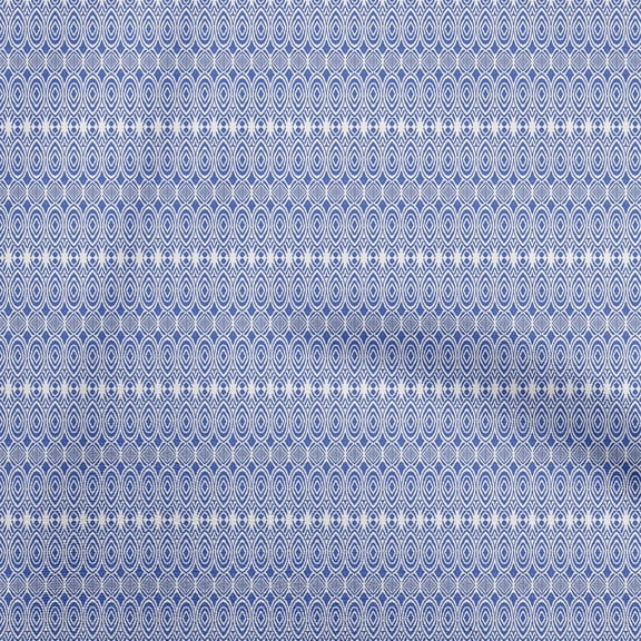 oneOone Georgette Viscose Medium Blue Fabric Flame Stitch Sewing Fabric By The Yard Printed Diy Clothing Sewing Supplies 42 Inch Wide