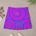 thumbnail image 3 of Mini Skirt for women Psychedelic Trippy Hippy Skirt Retro Swirl Print Street Style Casual A-line Ski, 3 of 7