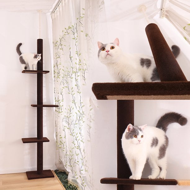 three tier floor to ceiling cat tree