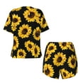 thumbnail image 5 of Picia Sunflower 6 Pajamas Sets for Women Soft Short-Sleeved Pjs with Lounge Shorts Two Piece Sleepwear-XX-Large, 5 of 9
