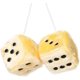 thumbnail image 1 of A pair of retro square mirrors hanging couple plush dice with dots car interior decoration, 1 of 5
