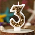 thumbnail image 6 of Loespoir Gold Macaron Pearl Number Birthday Party Candles, Children's Cake Decorations, Sparkling Cake Toppers, for Age Celebration, Festive, Sturdy Picks, 6 of 6