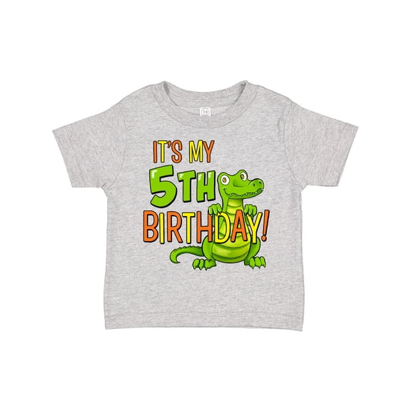Inktastic It's My 5th Birthday with Cute Green Alligator Boys or Girls Toddler T-Shirt