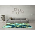 thumbnail image 3 of Ahgly Company Indoor Round Abstract Light Blue Modern Area Rugs, 8' Round, 3 of 4