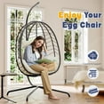 thumbnail image 5 of Egg Chair with Stand, Patio Wicker Bifanuo Hanging Chair, Hammock Swing Chair, 350LBS Capacity for Bedroom, Balcony, Garden(BR-BE), 5 of 8