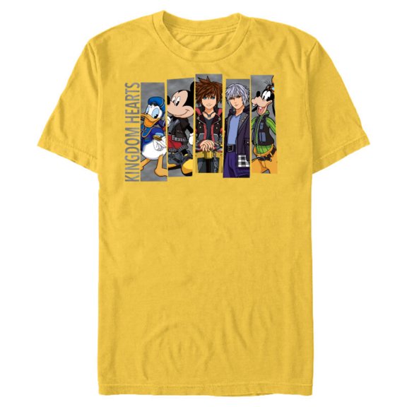 Disney Kingdom Hearts III Mickey Mouse Characters - Short Sleeve Blended T-Shirt for Adults -Customized-Yellow