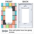 thumbnail image 3 of Yayeee Rocker Switch Wall Plate 3-Gang 6.5"x4.6" Home Decorative Outlet Cover, Colorful Checkered Pattern, 3 of 6