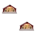 thumbnail image 2 of Cateissary Encantador conjunto de pueblo con escena navideña de casa de nieve LED Muñeco de nieve 2Conjunto, 2 of 6