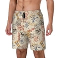 thumbnail image 1 of Fotbe Vintage Nautical Traje de Baño para Hombre – Shorts de Natación de Secado Rápido con Forro y Bolsillos-Large, 1 of 6